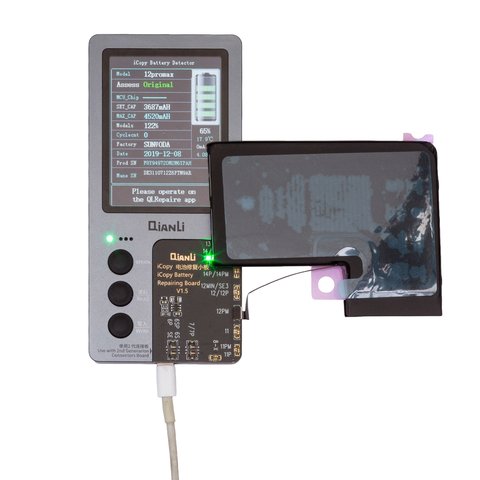 Batería puede usarse con iPhone 12 Pro Max, Li-ion, 3.83 V , 4187 mAh, mayor capacidad, sin mensaje de error, (A2466), genuine IC Vista previa  1