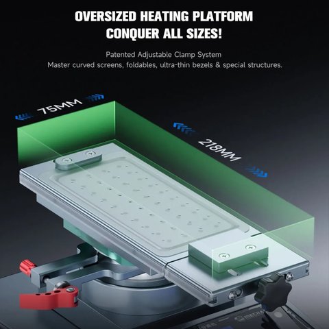 Dispositivo para despegar el módulo de pantalla Mechanic Elite One Plus, sirve para las pantallas de hasta 7", con bomba de vacío Vista previa  2