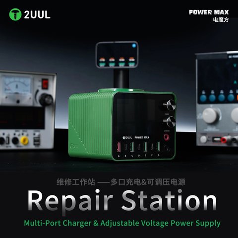 Adaptador de red 2UUL PC01 Power Max, 200 W, Quick Charge, Power Delivery (PD), con cargador inalámbrico, 7 puertos Vista previa  1