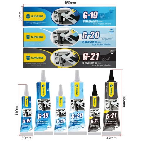 Adhesivos sellador Sunshine G-21, para pegar tapas traseras, para marcos de pantalla, 50 ml, negro Vista previa  5
