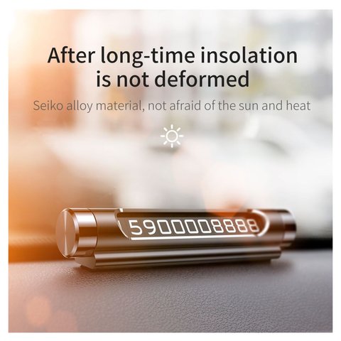 Парковочная карта Baseus Metal Temporary Parking, черная, на два номера, клейкая основа, металл, #ACNUM-C01 Превью 2